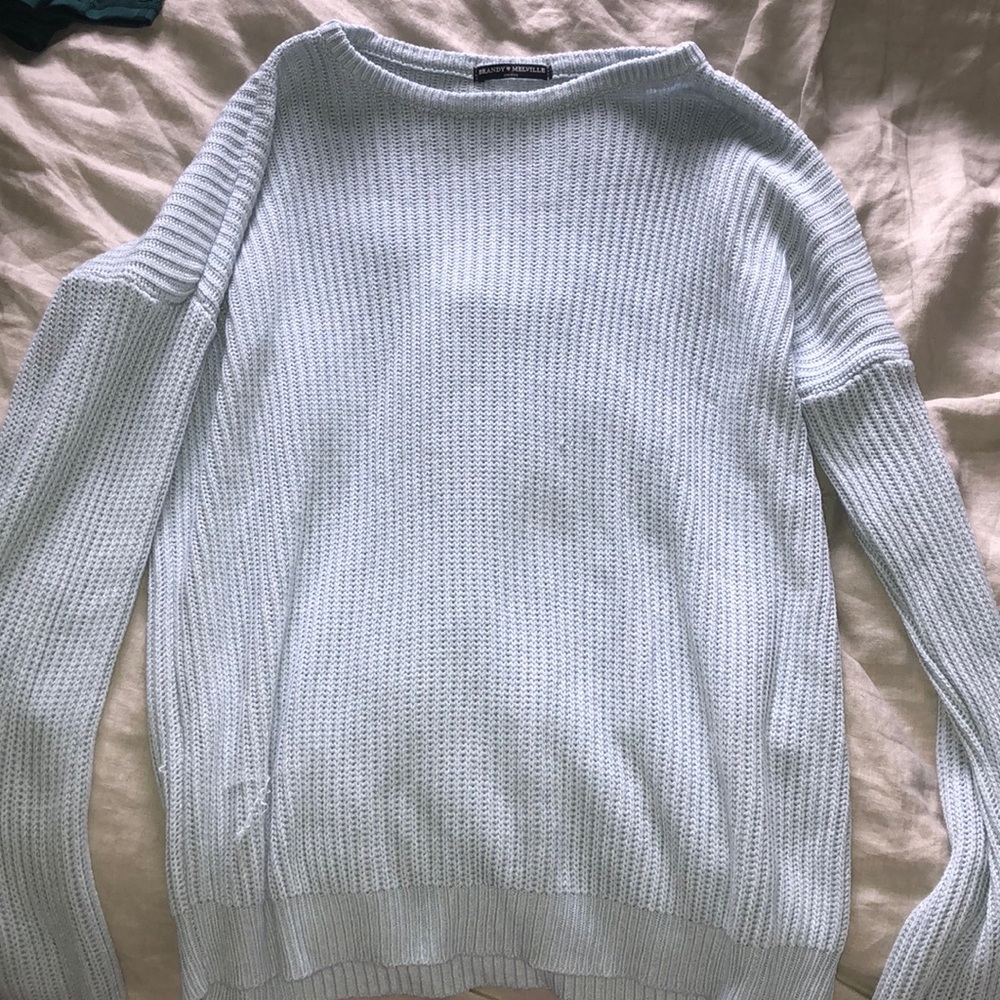 blue pullover sweater